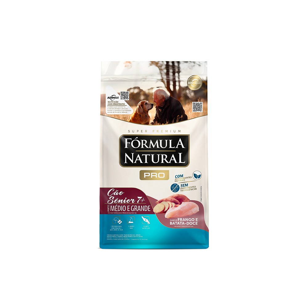 Ração Fórmula Natural Pró para Cães Sênior de Porte Médio e Grande Sabor Frango e Arroz Integral