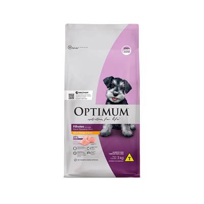 Ração Optimum para Cães Filhotes de Raça Pequena e Mini até 12 Meses sabor Frango 3kg