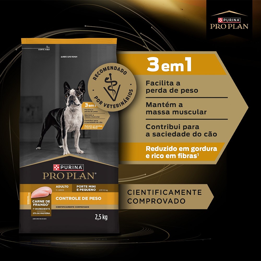 Ração Proplan Controle de Peso para Cães Adultos de Porte Mini e Pequeno