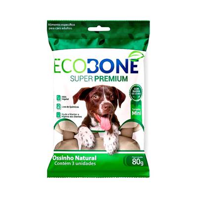 Petisco Ecobone Ossinho Natural Mini para Cães 3 unidades