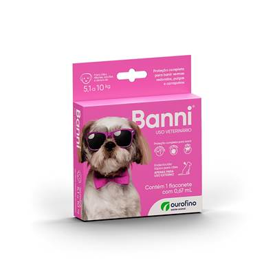 Antipulgas Ourofino Banni para Cães de 5,1kg a 10kg 1 Unidade