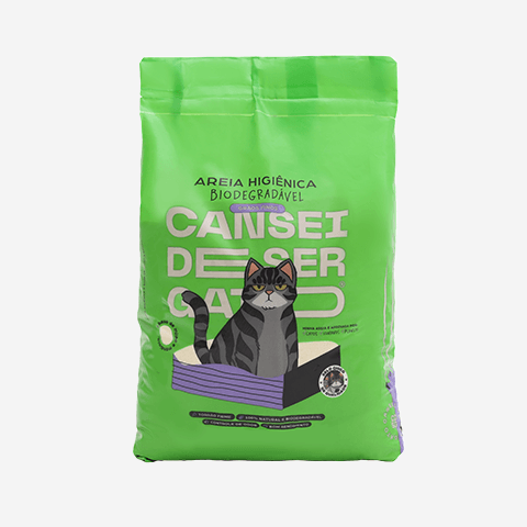 Areia Higiênica Biodegradável Cansei de Ser Gato Grãos Finos 2kg
