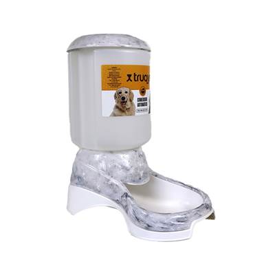 Comedouro Automático Truqys Pet Galão Plástico Mármore Carrara Cinza para Cães e Gatos U