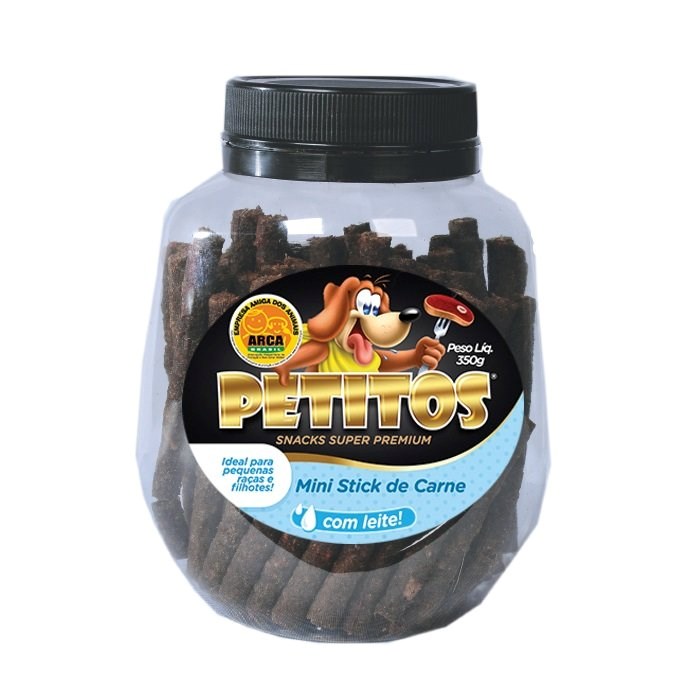 Snack Petitos Para Cães Mini Sticks Sabor Carne