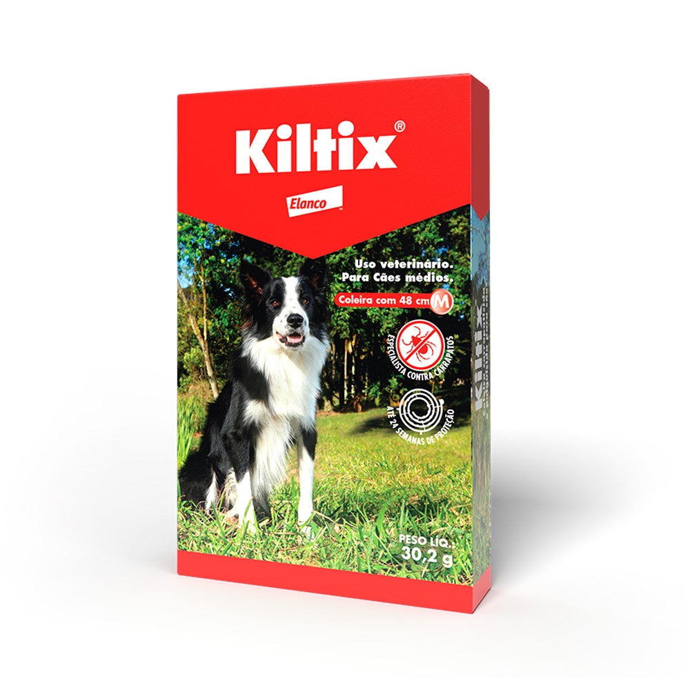 Coleira Antiparasitária Kiltix Média para Cães de 8kg a 19kg