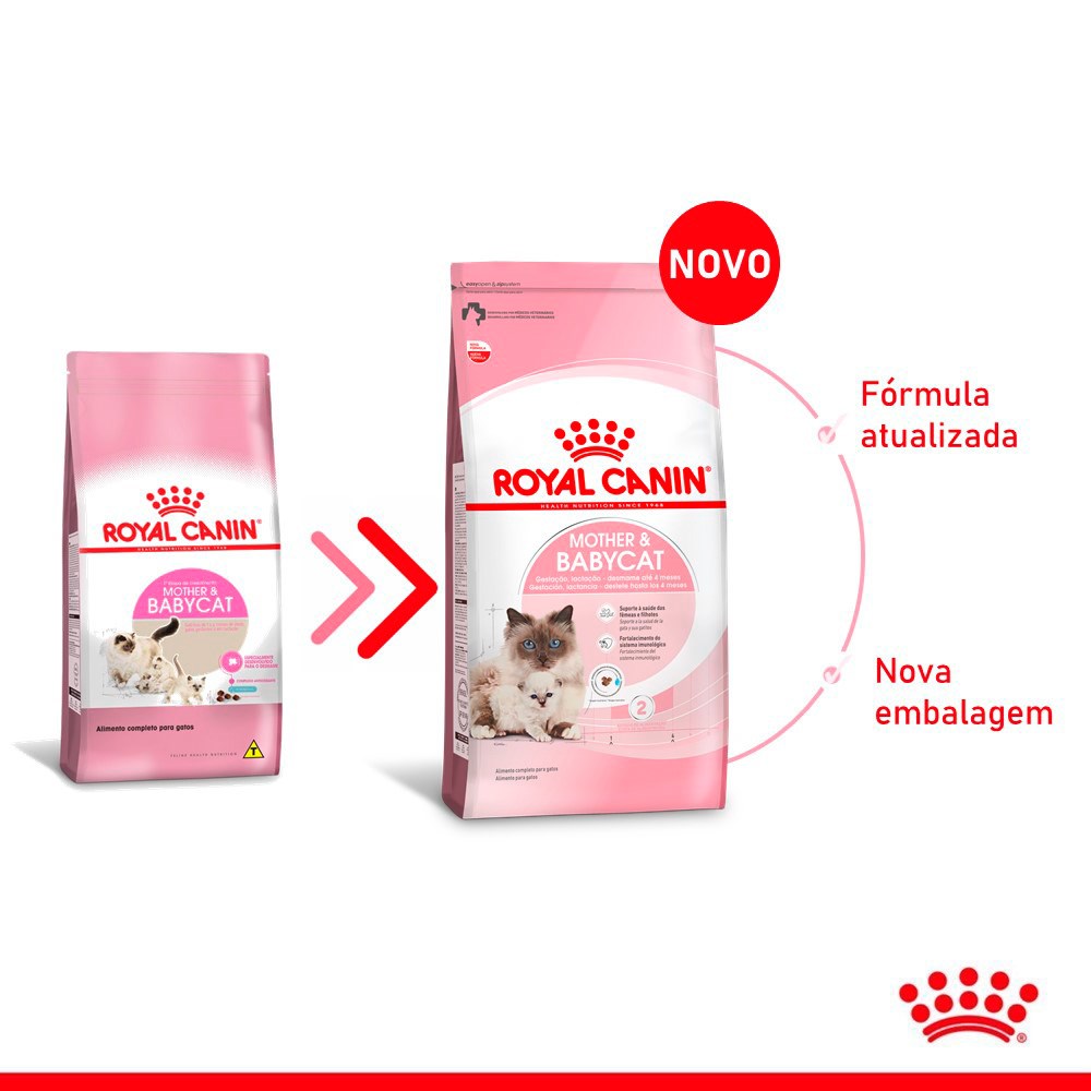 Ração Royal Canin Mother & Baby Cat para Gatos Filhotes de 1 a 4 meses de idade, Gatas Gestantes e em Lactação
