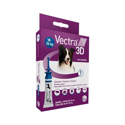 Antipulgas e Carrapatos Vectra 3D para Cães de 10kg a 25kg 1 pipeta