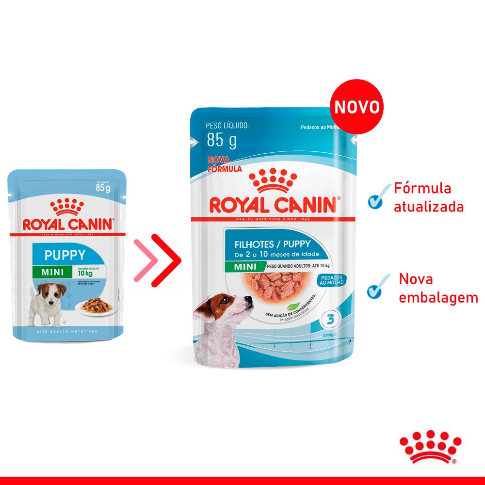Ração Royal Canin Sachê Mini Puppy para Cães Filhotes de Porte Pequeno 
