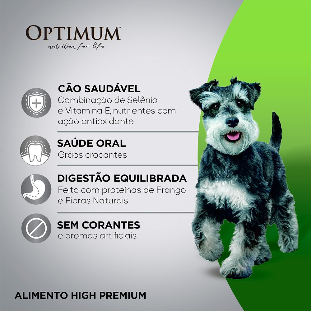 Ração Optimum para Cães Adultos de Raças Pequenas e Minis sabor Frango e Arroz