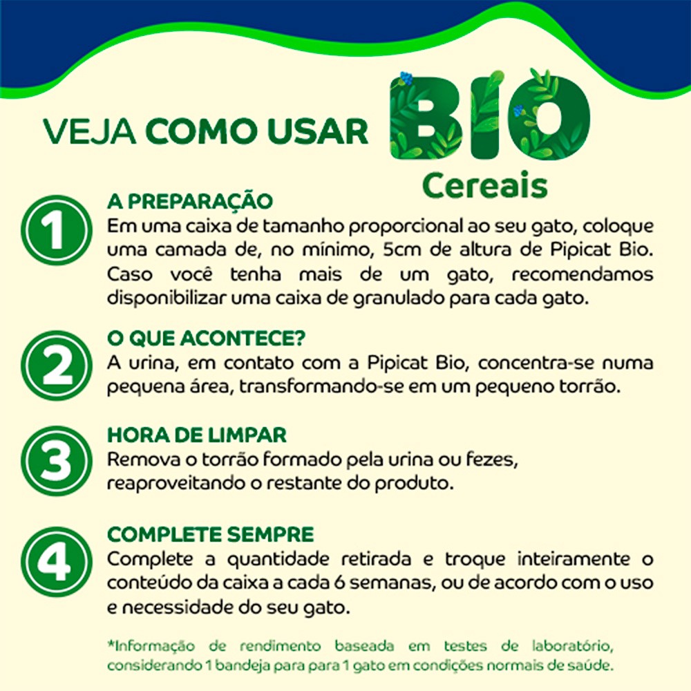Granulado Sanitário Pipicat Bio Vegetal para Gatos