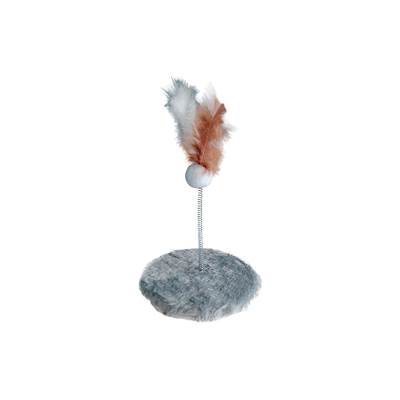 Brinquedo Arranhador Hello Pet Redondo Pelúcia Cinza para Gatos U