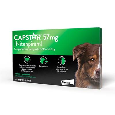 Antipulgas Elanco Capstar 57mg para Cães de 11kg a 57kg 6 comprimidos