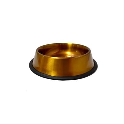 Comedouro The Pets Metálico Inox Bronze para Cães e Gatos 650ml