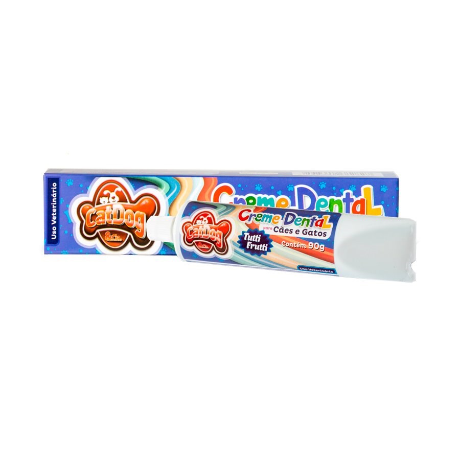 Creme Dental Cat Dog para Cães e Gatos Unidade sabor Tutti-Frutti