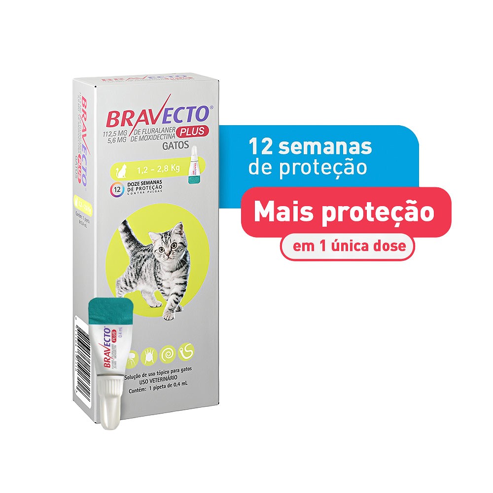 Antipulgas Bravecto Transdermal Plus para Gatos -  1 Pipeta de 112,5mg