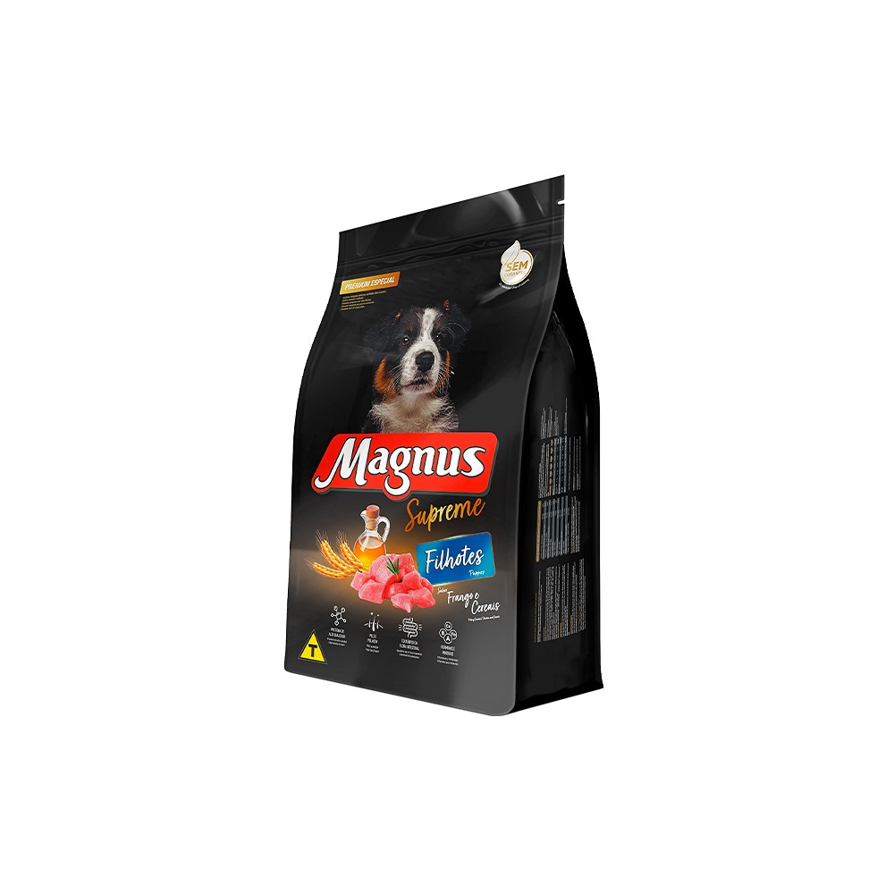 Ração Magnus Supreme para Cães Filhotes sabor Frango e Cereais