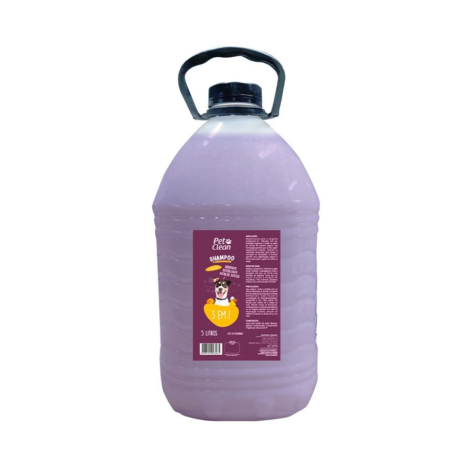 Shampoo e Condicionador Pet Clean 3 em 1 para Cães e Gatos