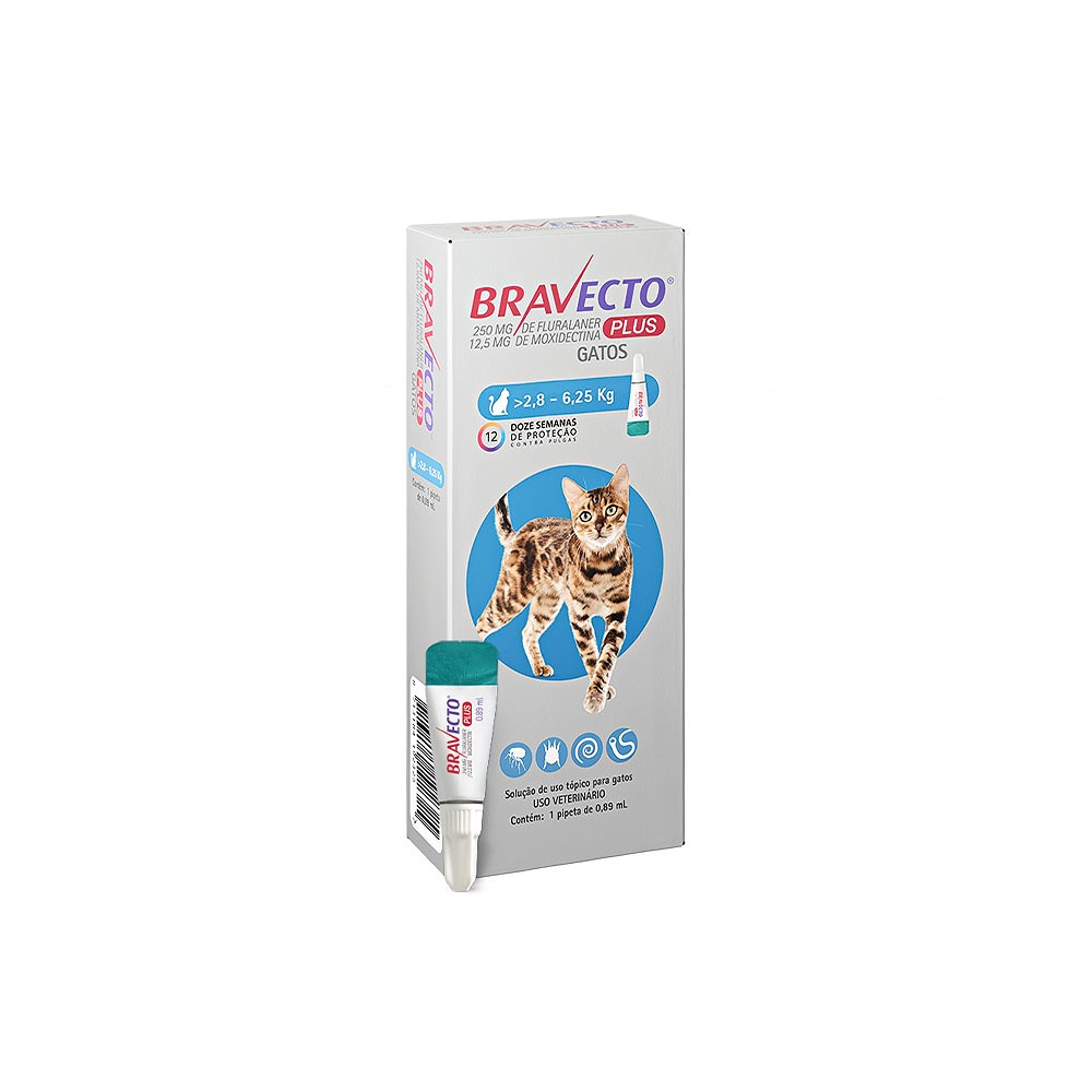Antipulgas Bravecto Transdermal Plus para Gatos - 1 Pipeta de 250mg