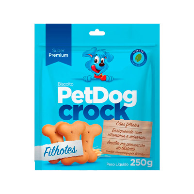 Biscoito Pet Dog Crock para Cães Filhotes 250g