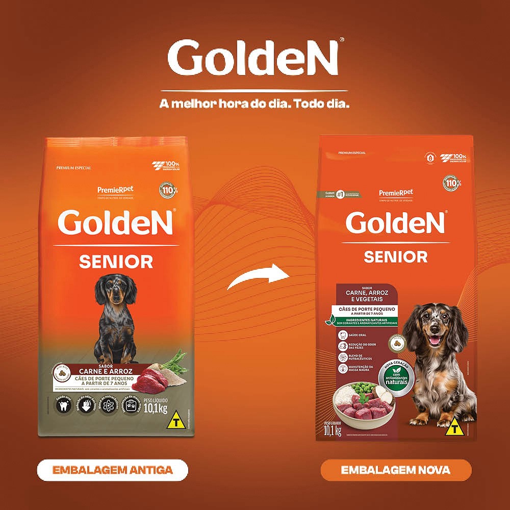 Ração Golden Fórmula para Cães Seniores Porte Pequeno sabor Carne