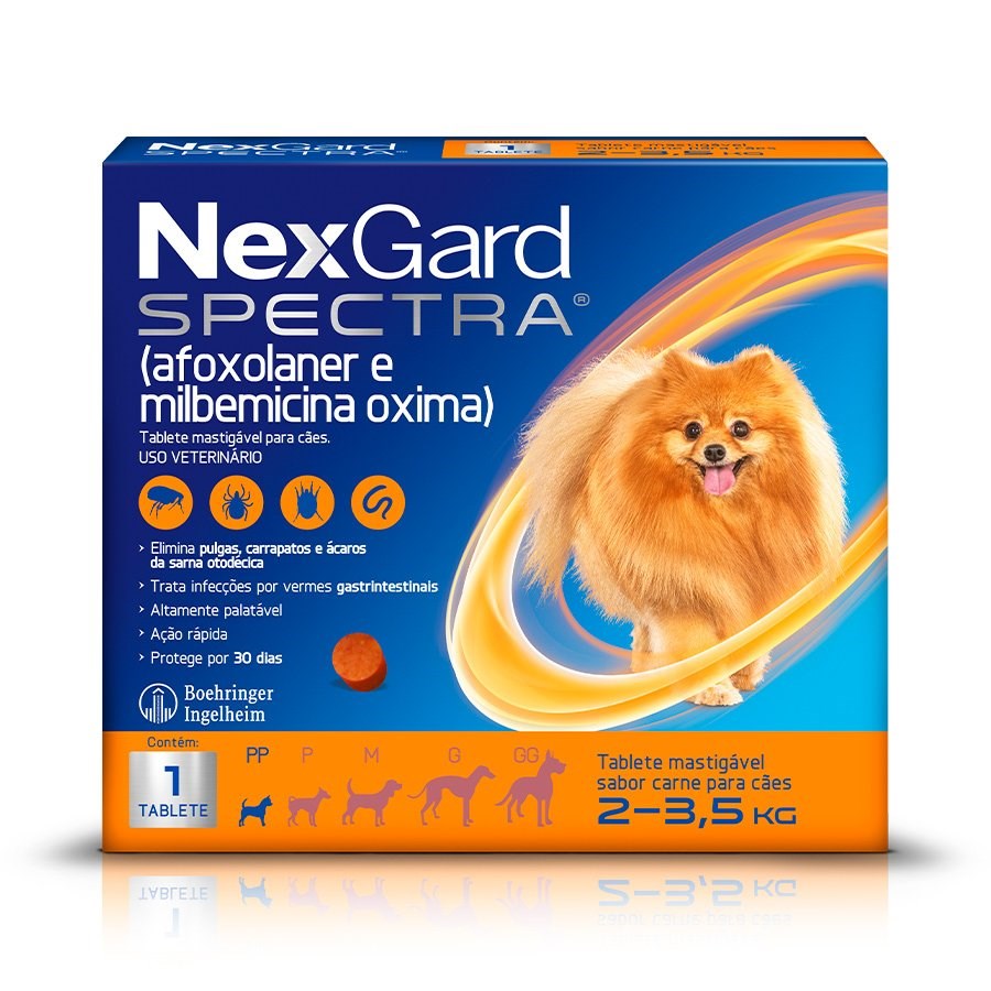 Antipulgas e Carrapatos NexGard Spectra  para Cães de 2kg a 3,5kg
