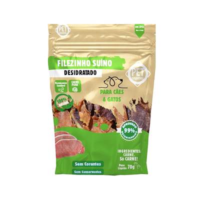 Petisco Natural Pet Saudável Filézinho Suíno Desidratado para Cães e Gatos 70g