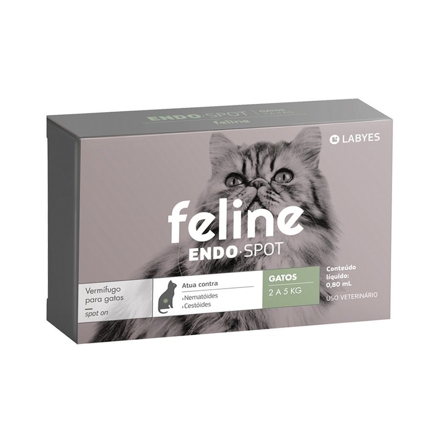 Vermífugo Labyes Feline Endospot para Gatos de 2 a 5 Kg