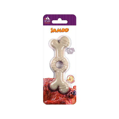 Brinquedo Jambo Osso TPR Anelado para Cães Sabor Frango U