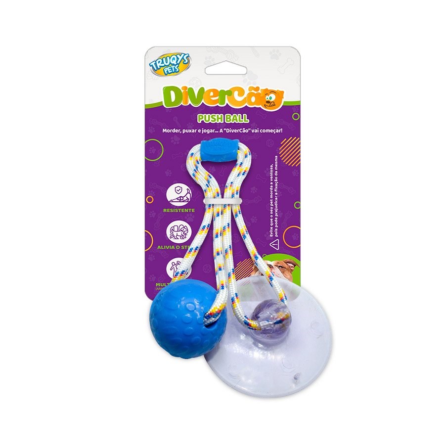 Brinquedo Truqys Push Ball Pet Azul