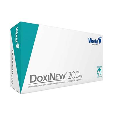 Antimicrobiano Doxinew World 200mg para Cães de 40kg e Gatos 200mg
