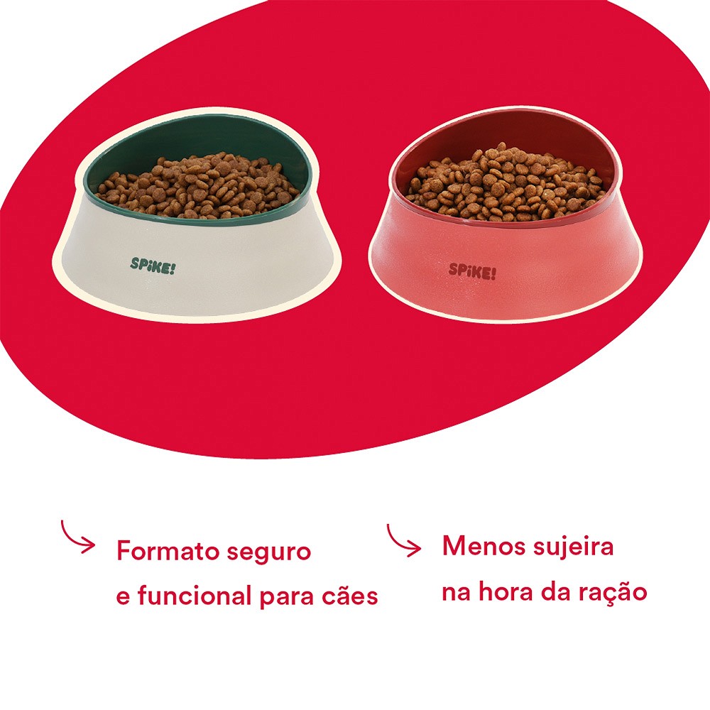 Comedouro Pesado Spike Verde para Cães 