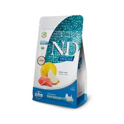 Ração N&D Ocean para Cães Adultos de Porte Mini Sabor Salmão e Melão 2,5kg