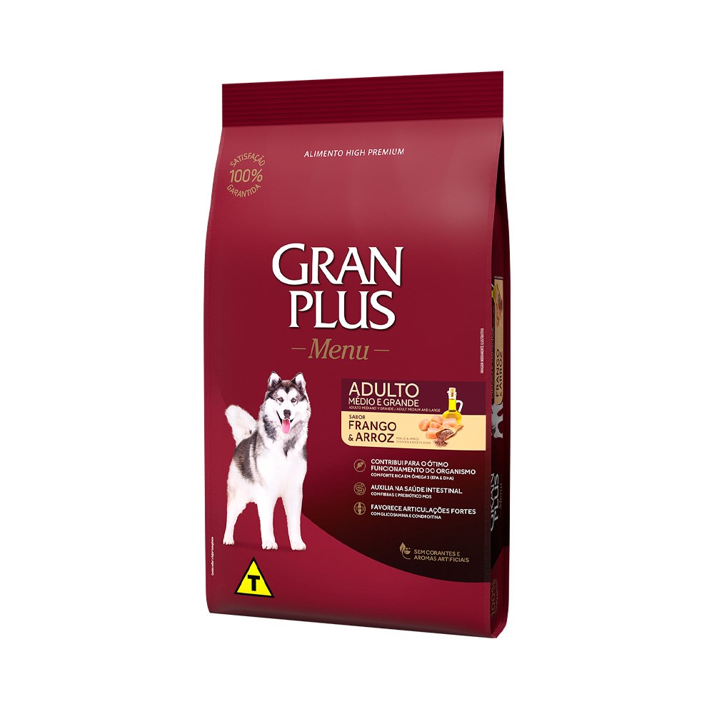 Ração Granplus Menu para Cães Adultos sabor Frango e Arroz