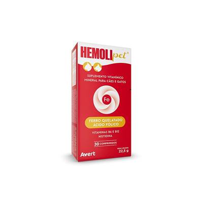 Suplemento Vitamínico Hemolipet Comprimidos para Cães e Gatos 30 comprimidos