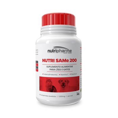 Suplemento Alimentar Nutri SAMe 200 para Cães e Gatos 30 comprimidos