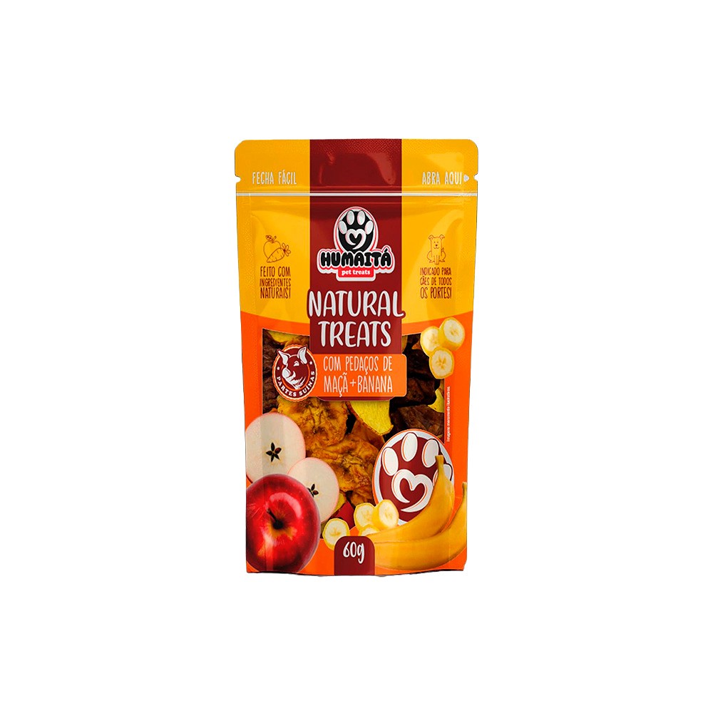 Snack Humaitá Natural para Cães Sabor Suíno, Maçã e Banana