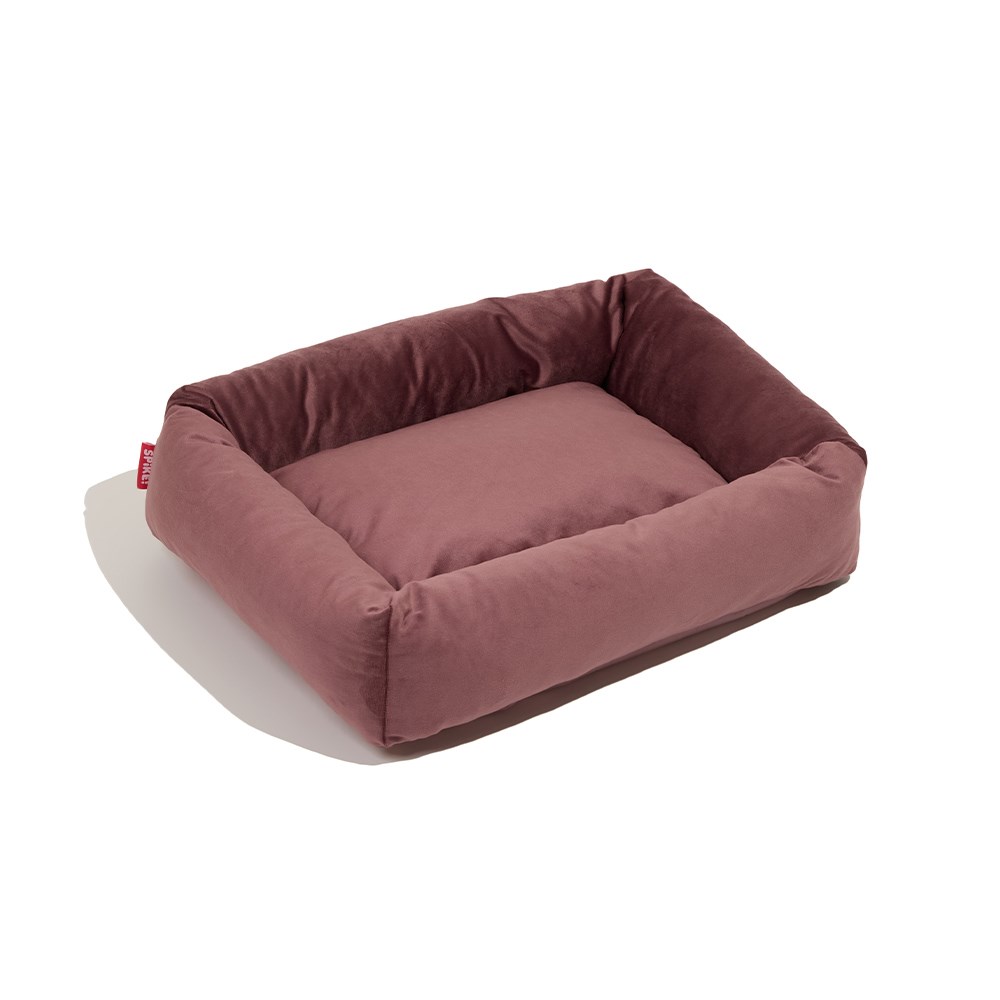 Cama Spike Retangular Veludo Rose para Cães e Gatos