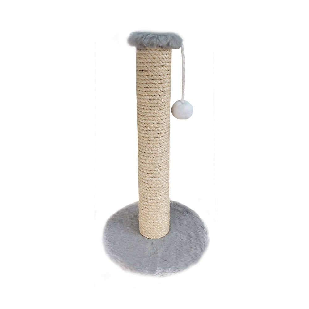 Arranhador Hello Pet Sisal e Pelúcia Cinza para Gatos