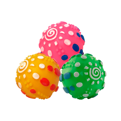 Brinquedo Napi Mordedor Bola Cravo com Apito para Cães - Cores Sortida U