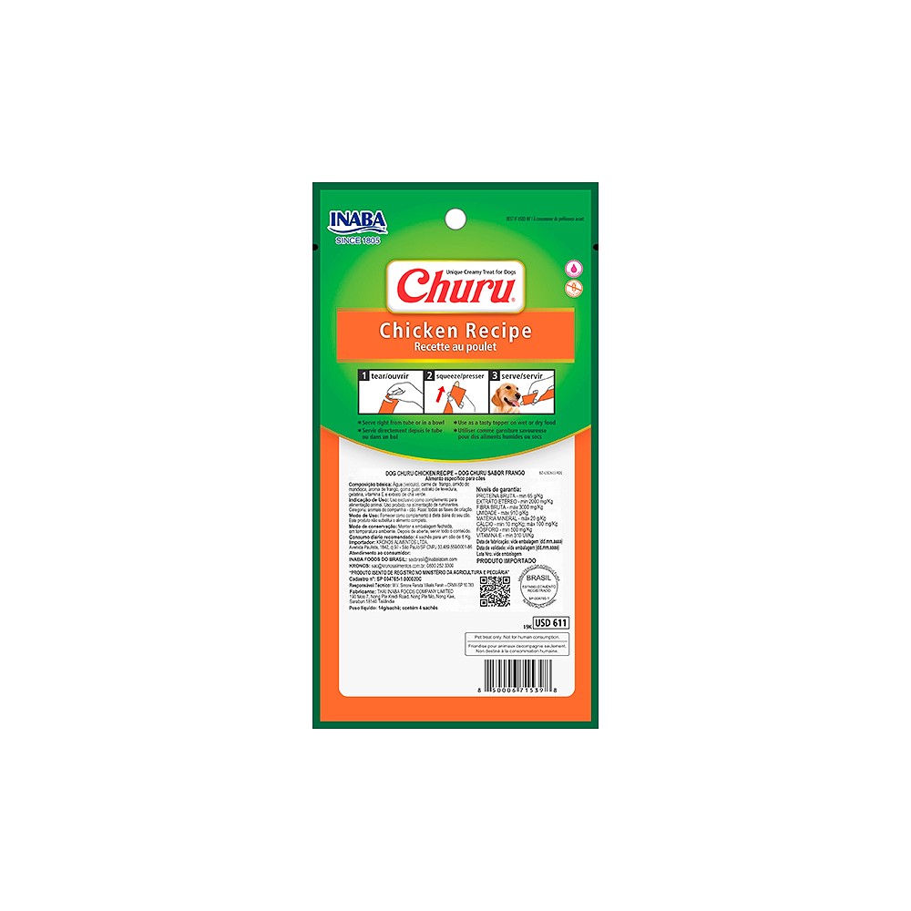 Petisco Cremoso Churu para Cães sabor Frango