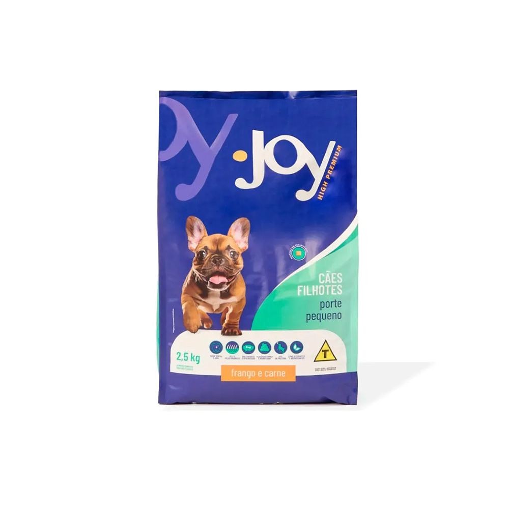 Ração Joy High Premium Cães Filhotes Raças Pequenas Frango e Carne