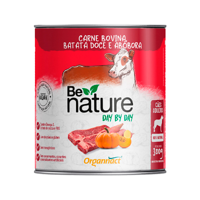 Alimento Natural Organnact Be Nature para Cães Adultos Sabor Carne, Batata Doce e Abóbora 300g