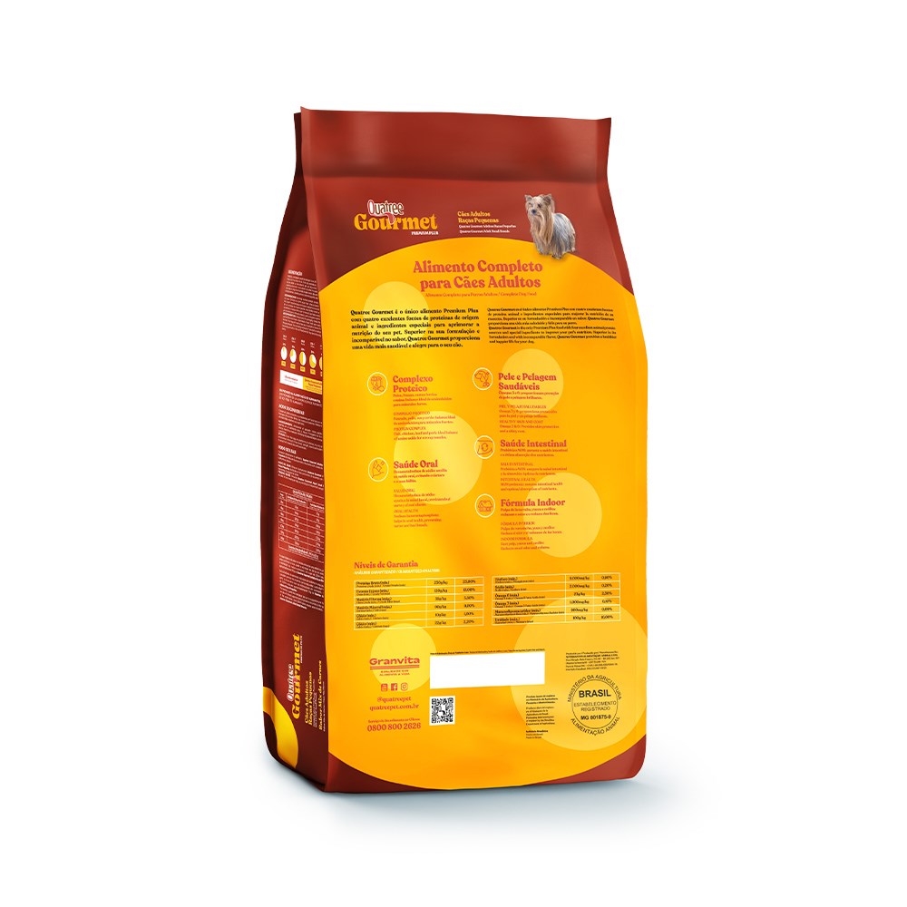 Ração Quatree Gourmet para Cães Adultos Raças Pequenas Sabor Frango