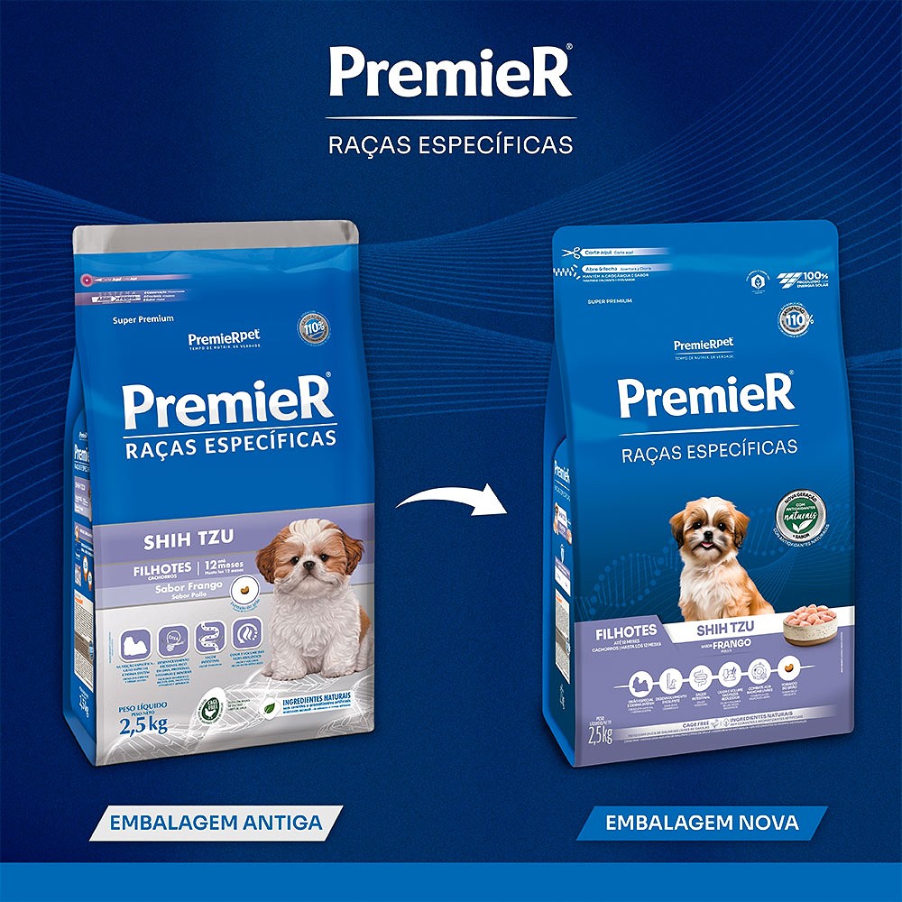 Ração Premier Raças Específicas Shih Tzu para Cães Filhotes sabor Frango