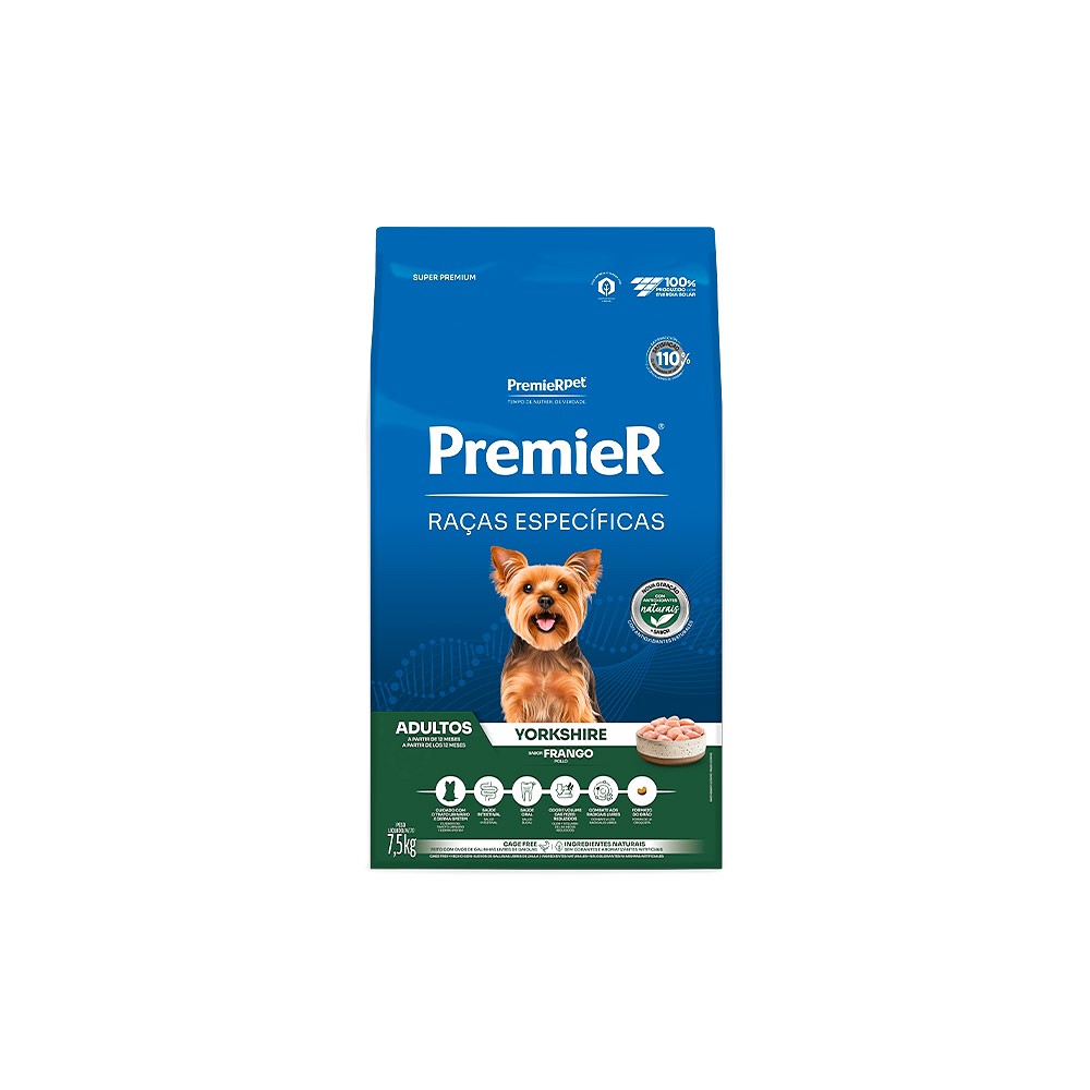 Ração Premier Raças Específicas Yorkshire para Cães Adultos sabor Frango