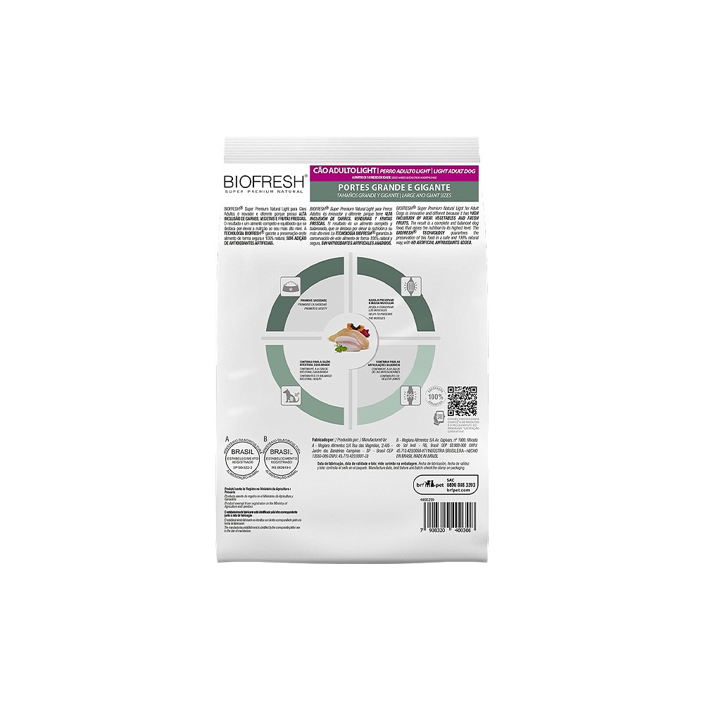 Ração Biofresh para Cães Raças Grandes Light
