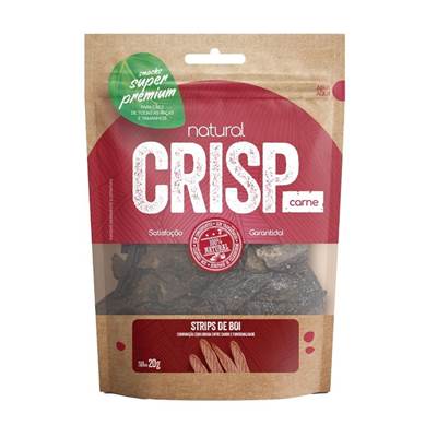 Snack Natural Crisp Carne Strips de Boi para Cães 100g