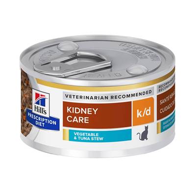 Ração Úmida Hills Kidney Care k/d Sabor Atum e Vegetais para Gatos Adultos 82g