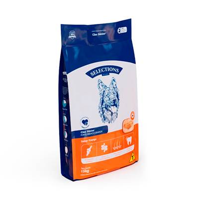 Ração Selections For Pet para Cães Sênior de Porte Médio e Grande Sabor Frango 15kg