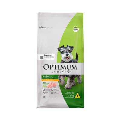 Ração Optimum para Cães Adultos de Raças Pequenas e Minis sabor Frango e Arroz 10,1kg